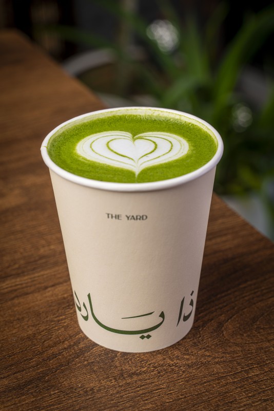 Hot matcha latte 